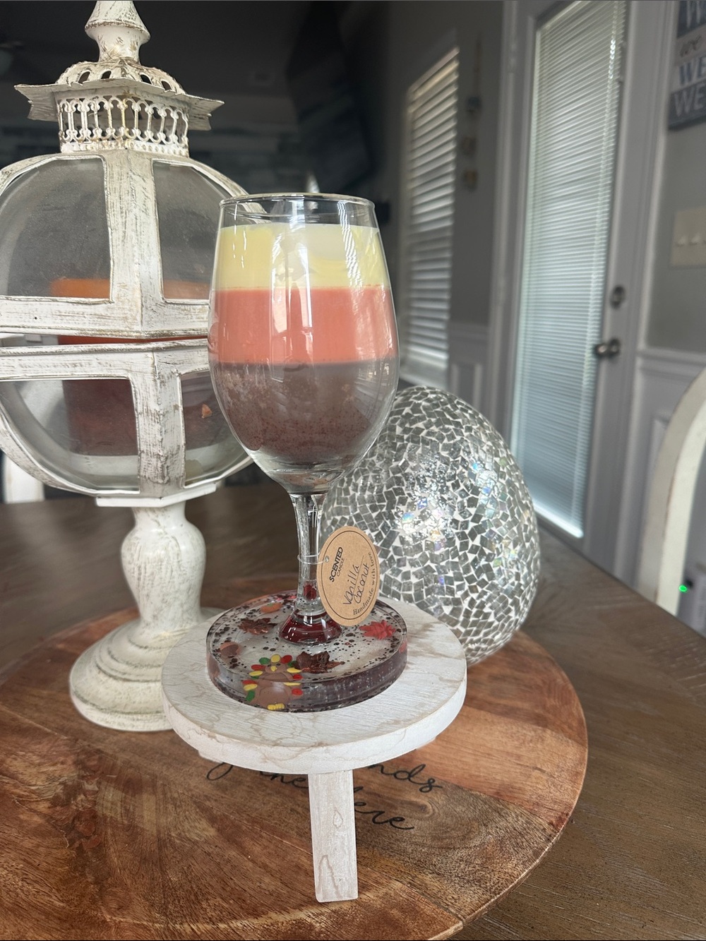 🍁Thanksgiving 🍁 vanilla coconut scented candle with epoxy resin base